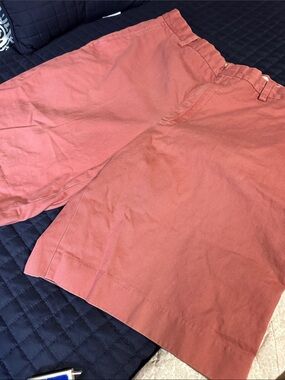 Men's Flat-Front Nantucket Red Cotton Blend Shorts